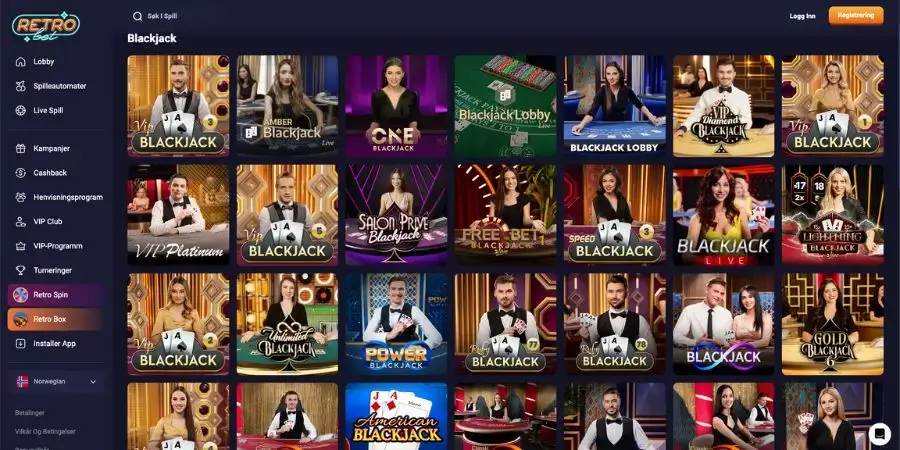 Fibonacci strategien – blackjack hos Retrobet