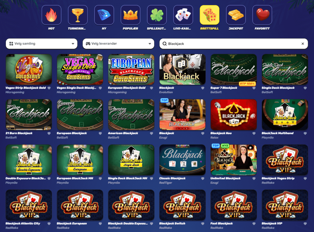 Blackjack hos GambleZen