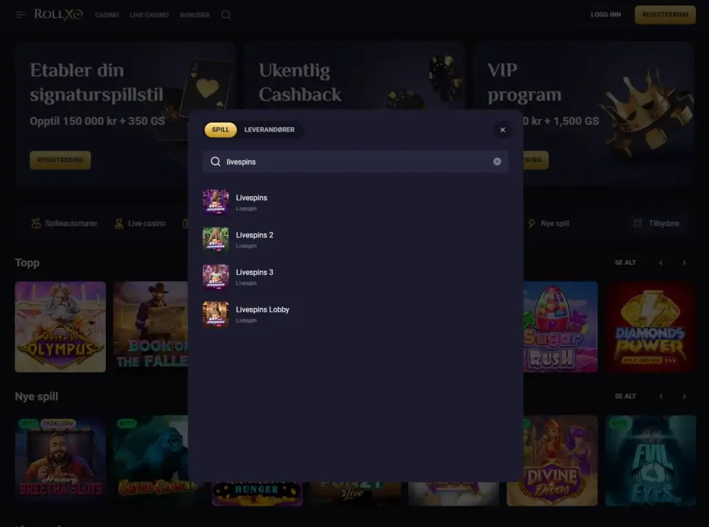 Livespins på RollXO er en sosial opplevelse med flere streamere live samtidig