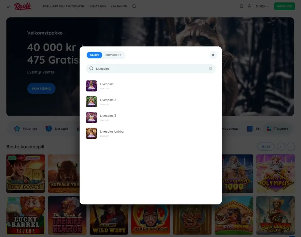 Rooli gjør det enkelt å delta i Livespins-økter, med streamere som bytter mellom ulike spill og automater