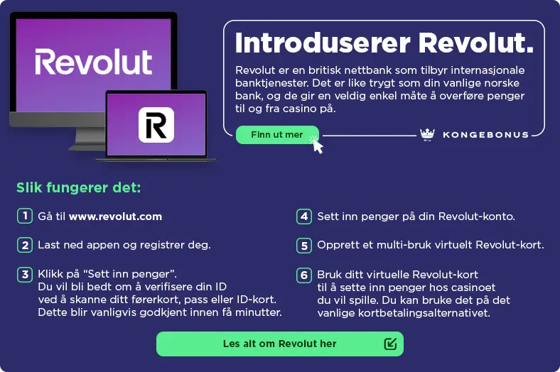 Revolut flowchart som viser trinnvis fremgangsmåte for å registrere seg og sette inn penger for å unngå problemer med innskudd