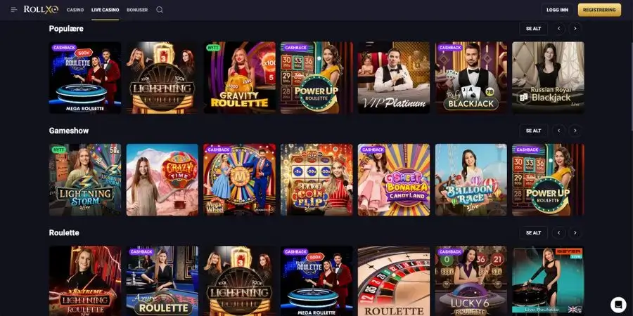 RollXO live casino