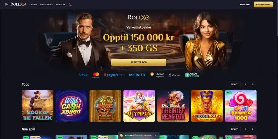 Spill blackjack på nett hos RollXO