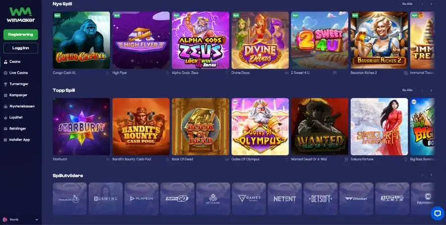Spillutvalget i casinoet til Winmaker