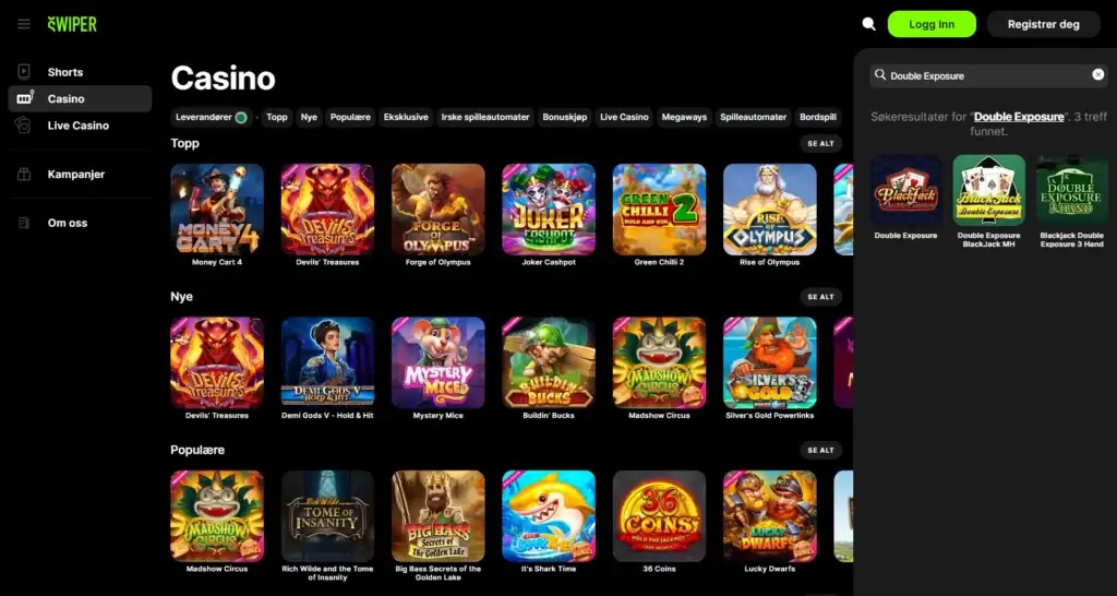 På Swiper kan du enkelt finne 'Double Exposure' ved å bruke søkefunksjonen.