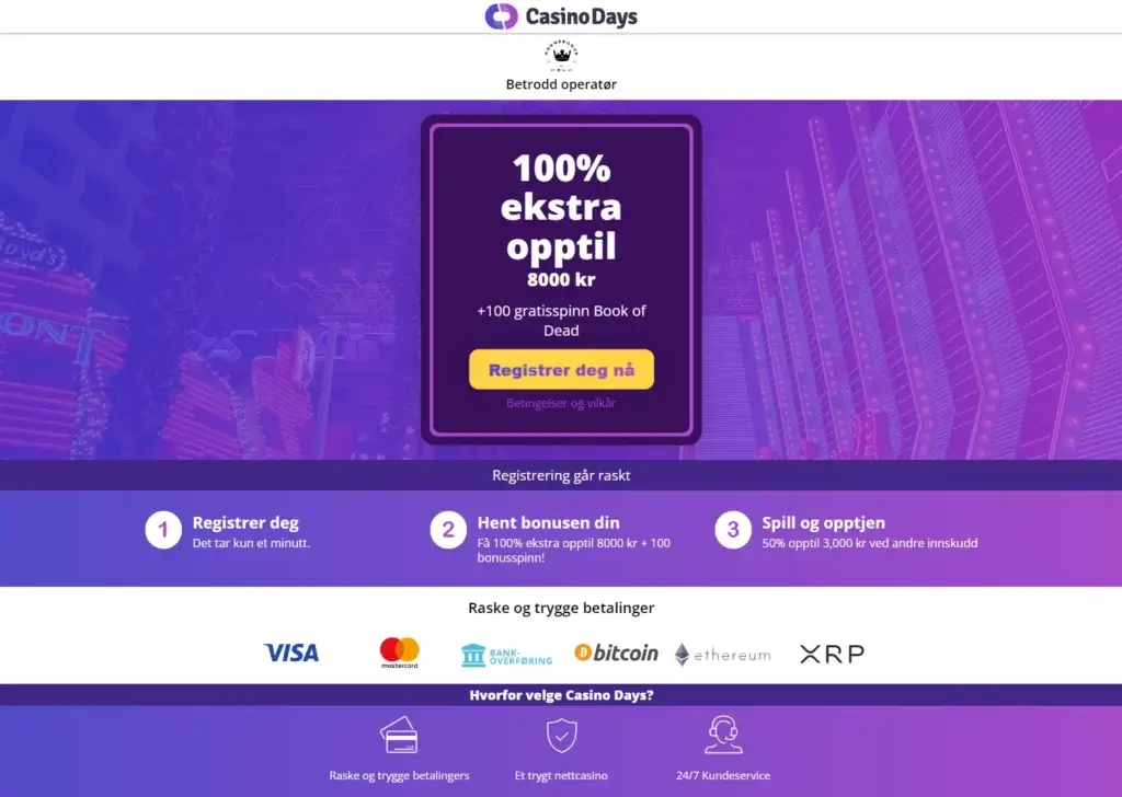 Topp anbefalte casinoer fra White Star B.V. Casino Days