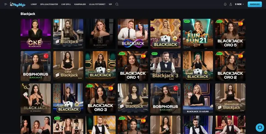 Blackjack hos PlayMojo