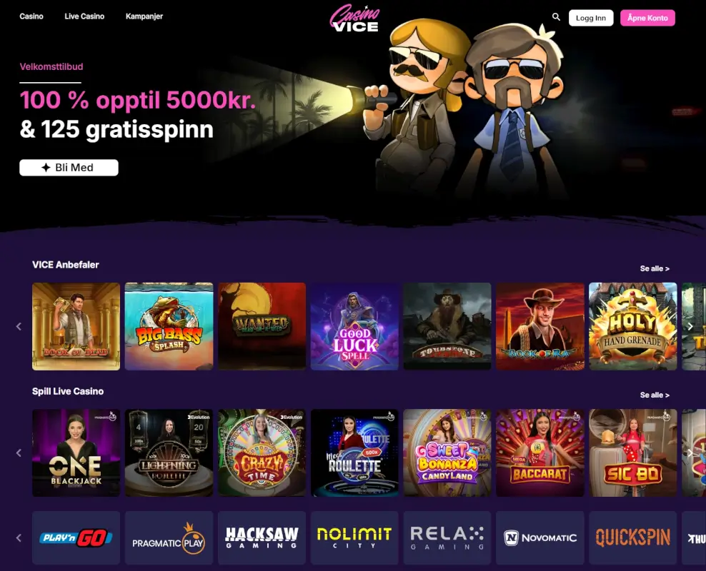 Casino Vice sin norske startside