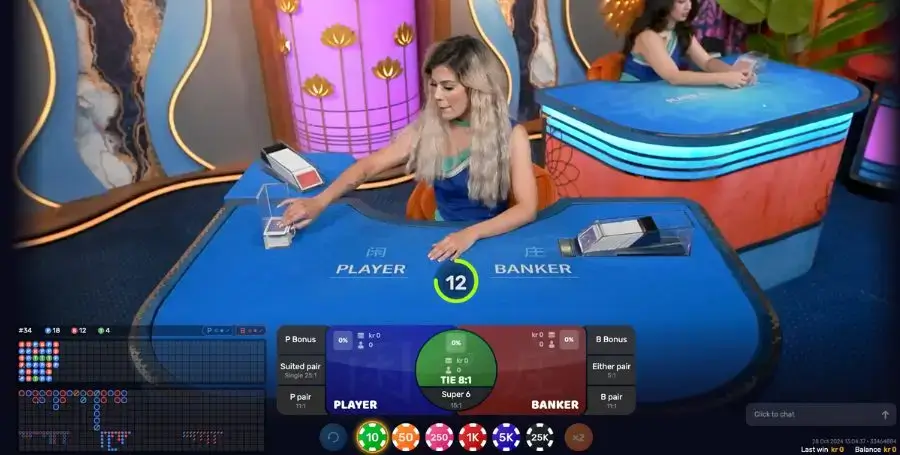 No Commission Baccarat fra BeterLive