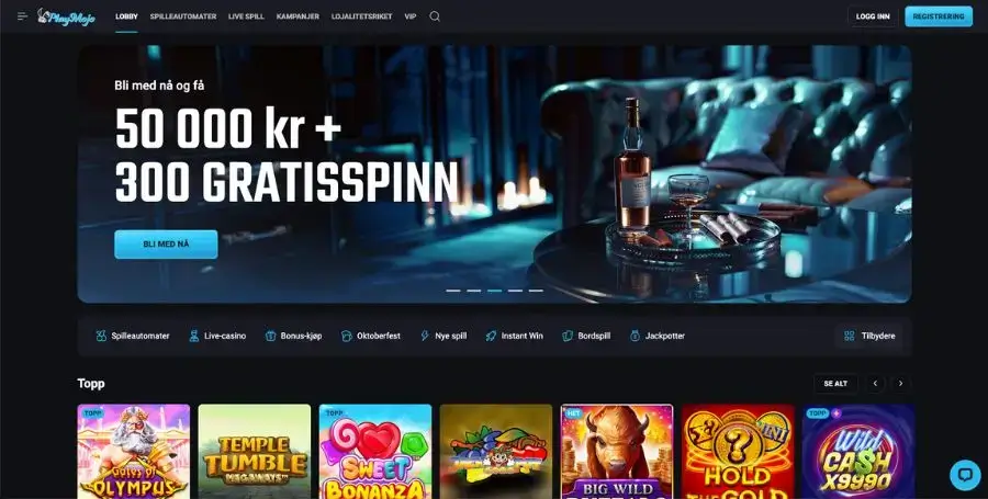 PlayMojo sin norske startside