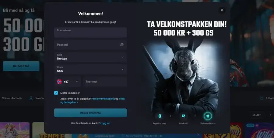 Registrering hos PlayMojo