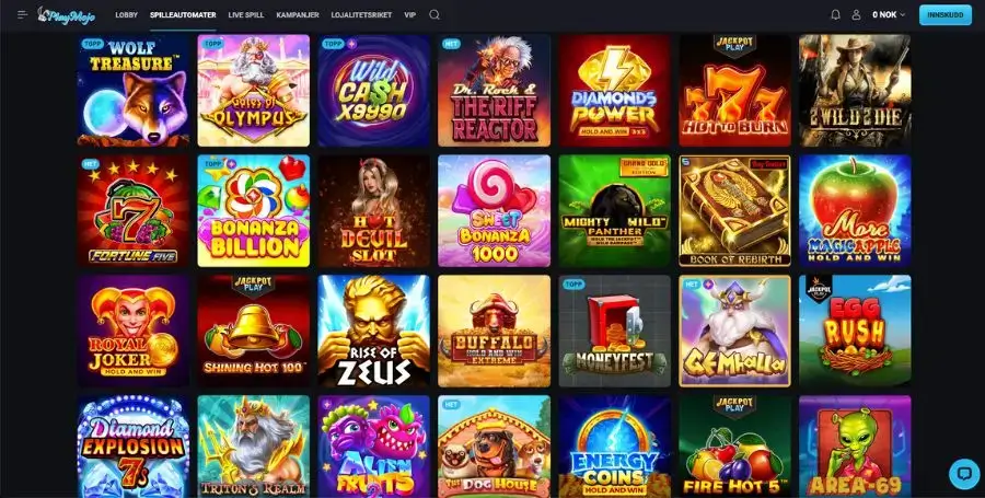 Spilleautomater du finner hos PlayMojo