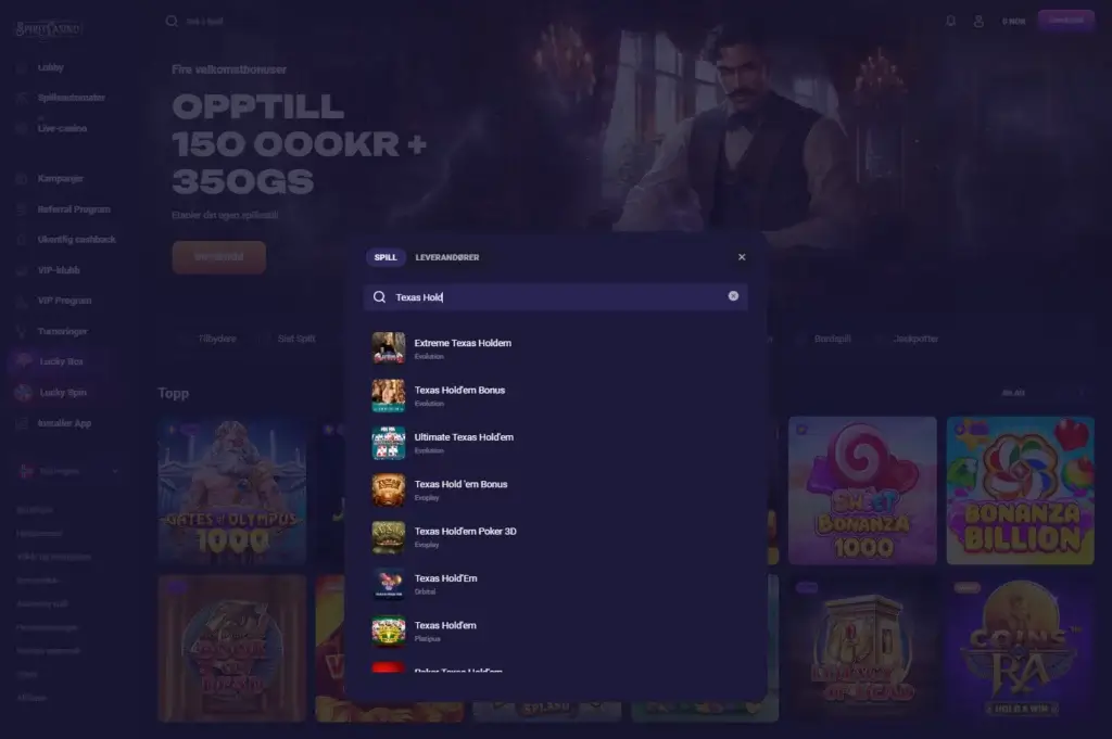 Spill Texas Hold'Em hos Rocketspin