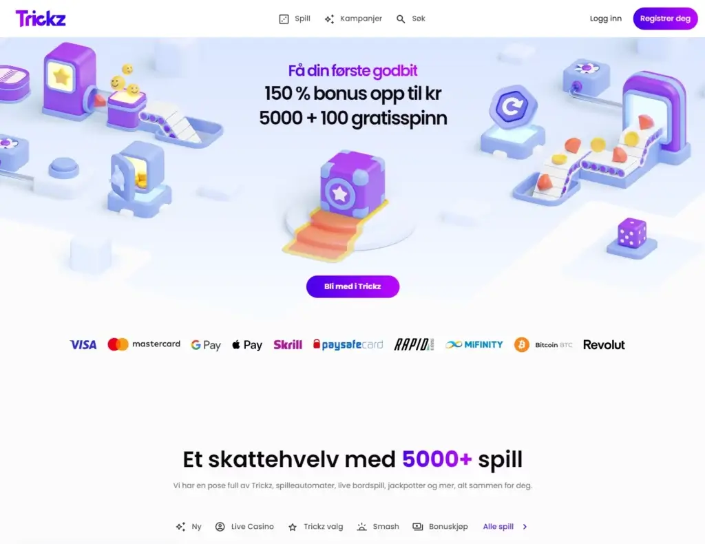 Besøk Trickz sin forside