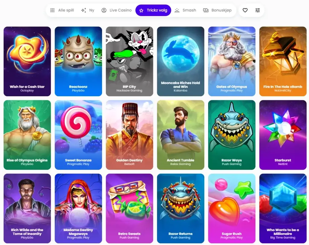 Spilleautomater hos Trickz