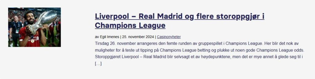 Siste nyheter fra Champions League