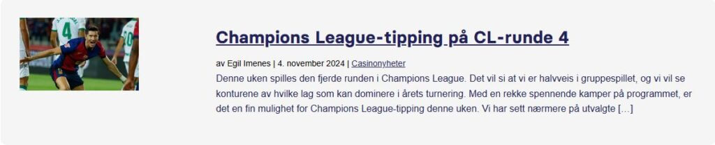 Siste nyheter fra Champions League