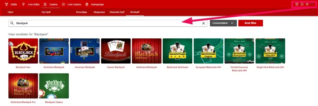 Blackjack hos 55Bet