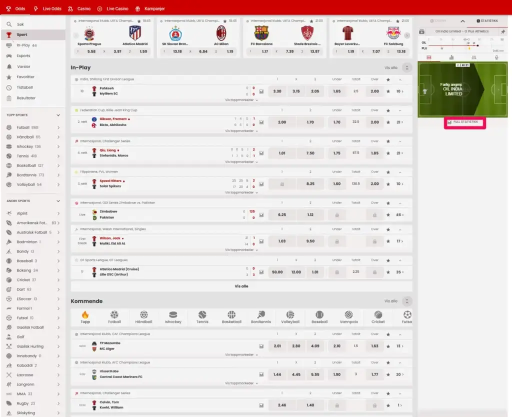 Sportsbetting hos 55Bet