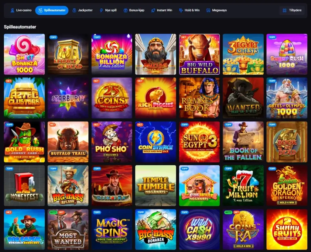 Spilleautomater hos LuckyVibe