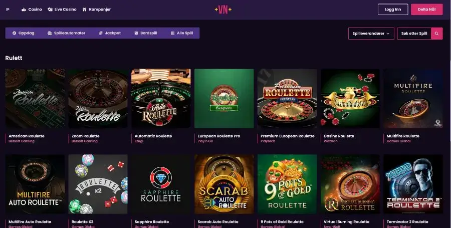Roulette hos Vegas Now