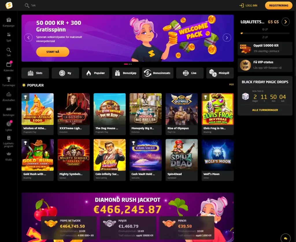 Besøk StayCasino sin forside