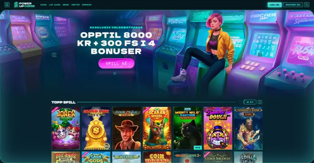PowerUp Casino forside