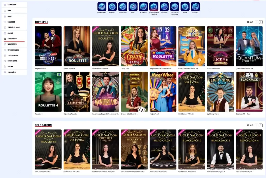 Live Casino hos BankonBet