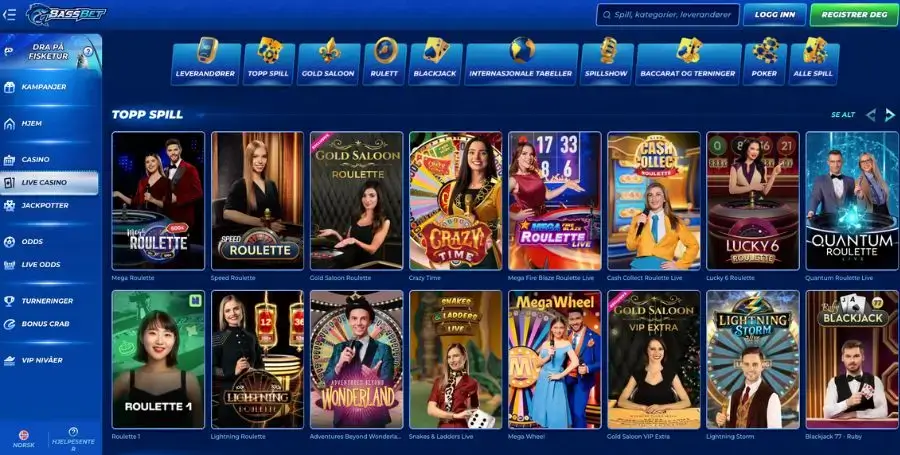 Bassbet live casino-spill
