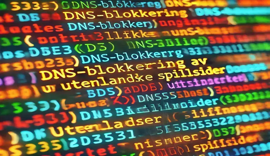 illustrativt bilde av en datakode som viser DNS-blokkering