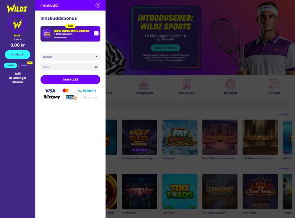 Hvordan komme i gang hos et casino med best utbetaling. Gå til uttakssiden hos Wildz