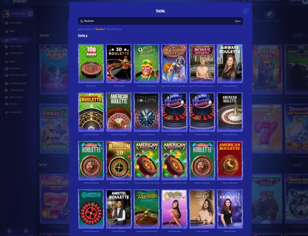 Roulette hos Spinight