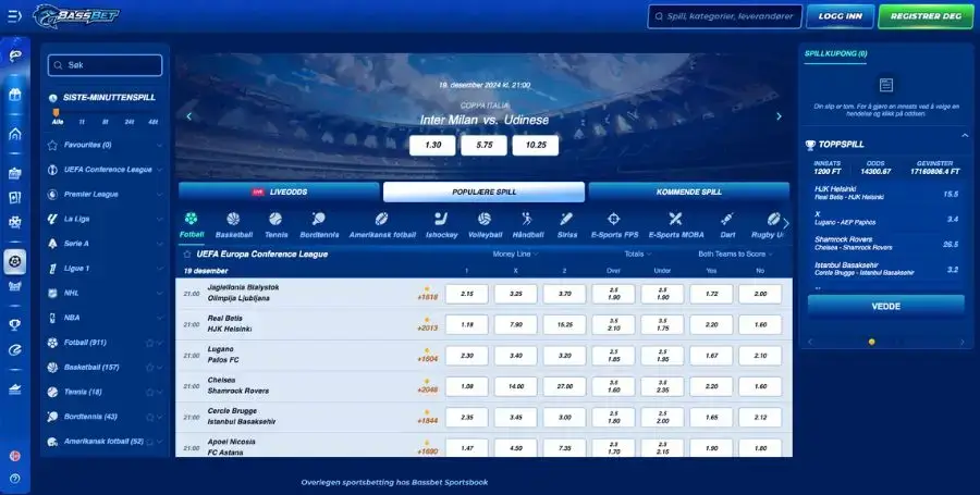Sportsbetting hos Bassbet