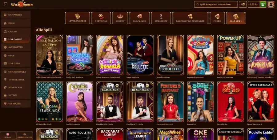 WildRobin live casino-spill