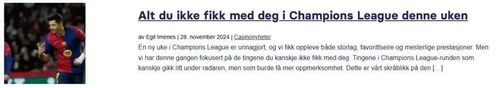 Siste nytt om Champions League betting og Champions League odds