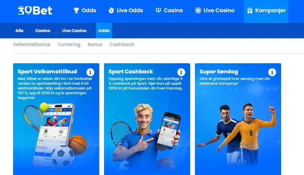 30Bet er en av våre mest populære sider for online betting