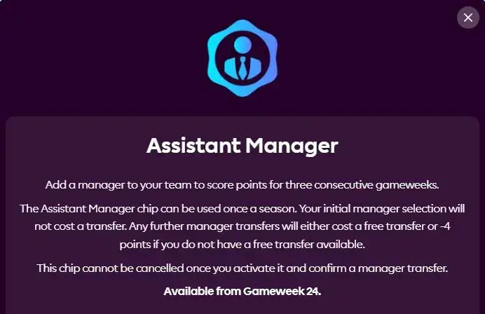 Assistant Manager Chip er en ny funksjon på Fantasy Premier League.