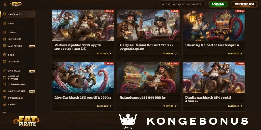 Bonuser og kampanjer hos FatPirate