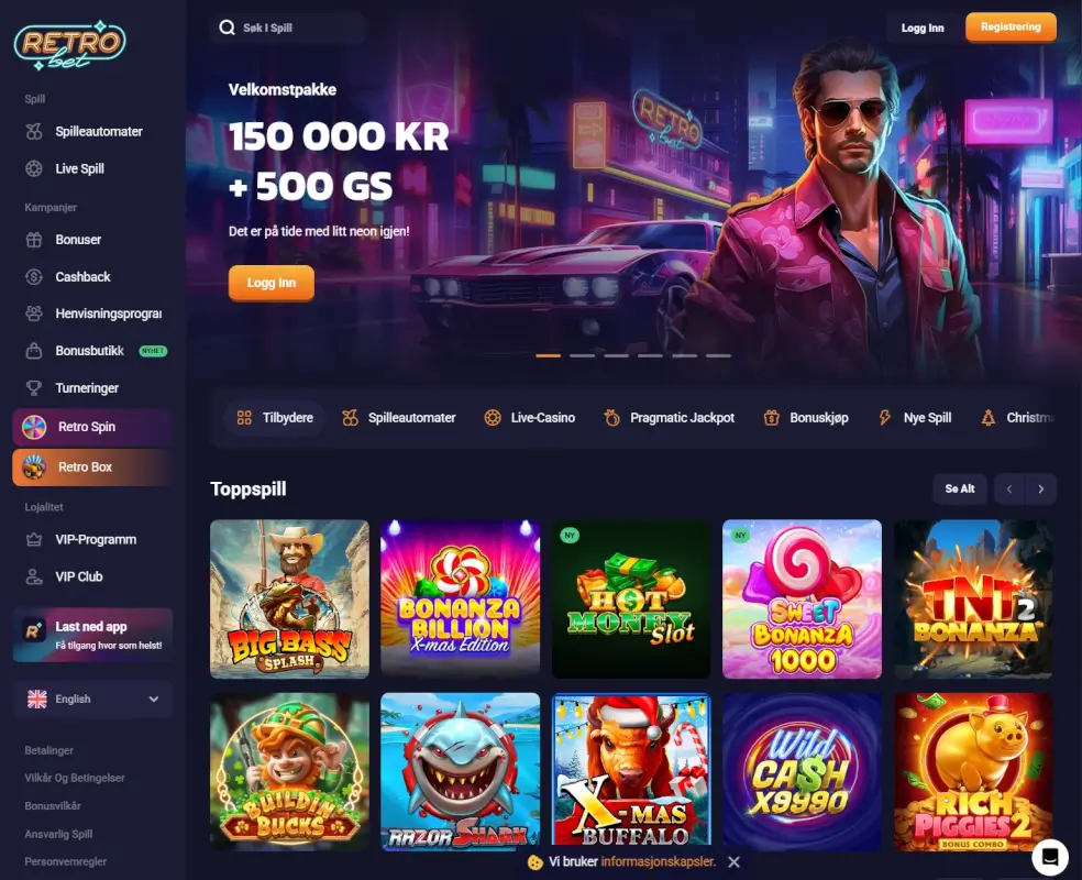Retrobet casino bonus | Velkomstpakke med storspillerbonus