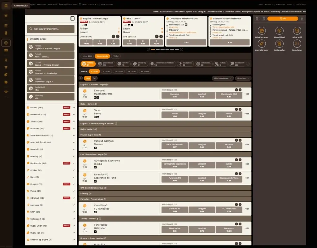 Sportsbetting hos FatPirate