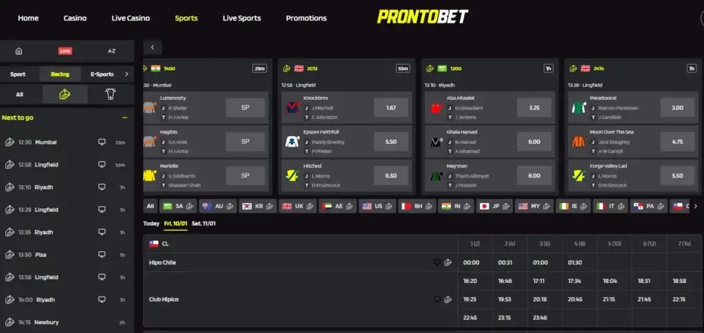 Protnobet er en av våre ledende aktører innenfor odds på hesteveddeløp og V75-tipping.