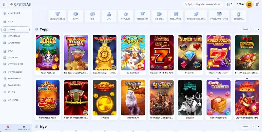 Spillutvalget i casinoet til CasinoLab