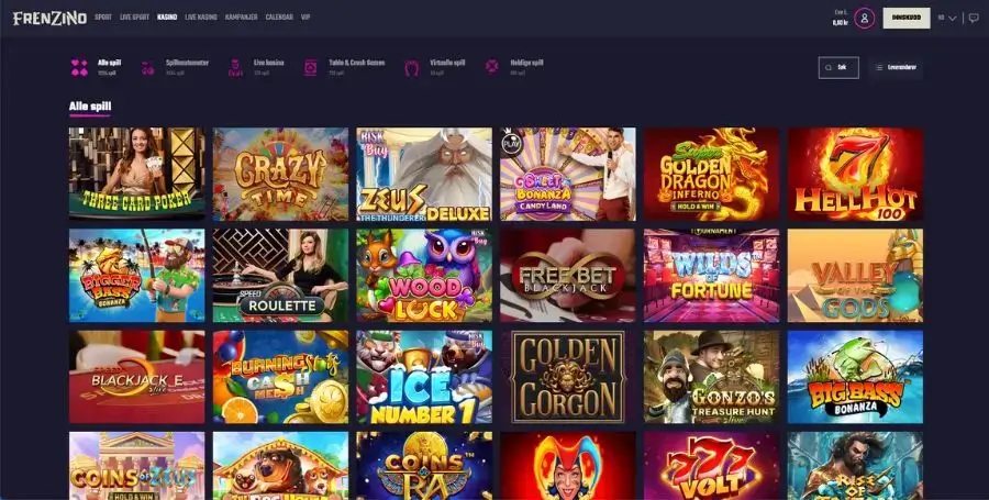 Spillutvalget i casinoet til Frenzino