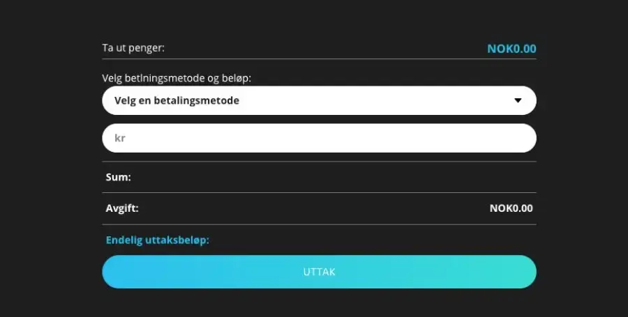 Uttak fra din Dynabet konto