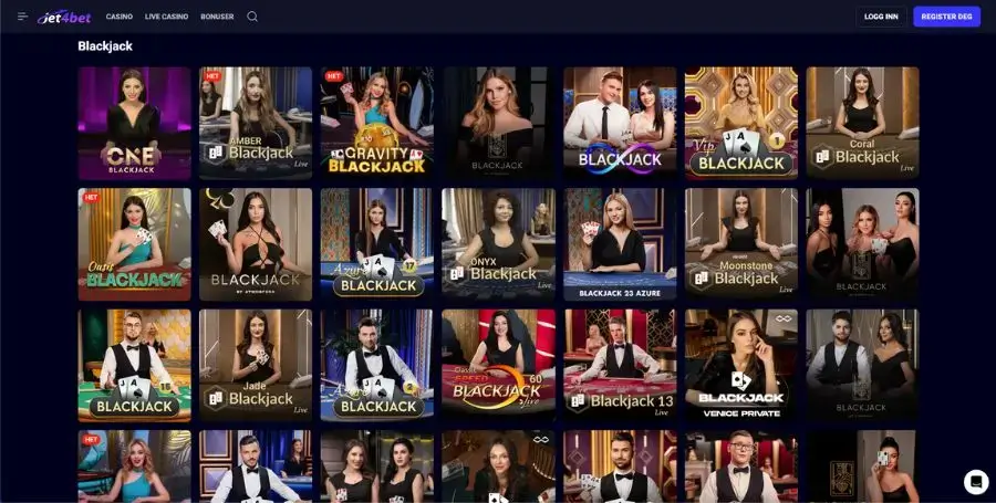 Blackjack spill hos Jet4bet