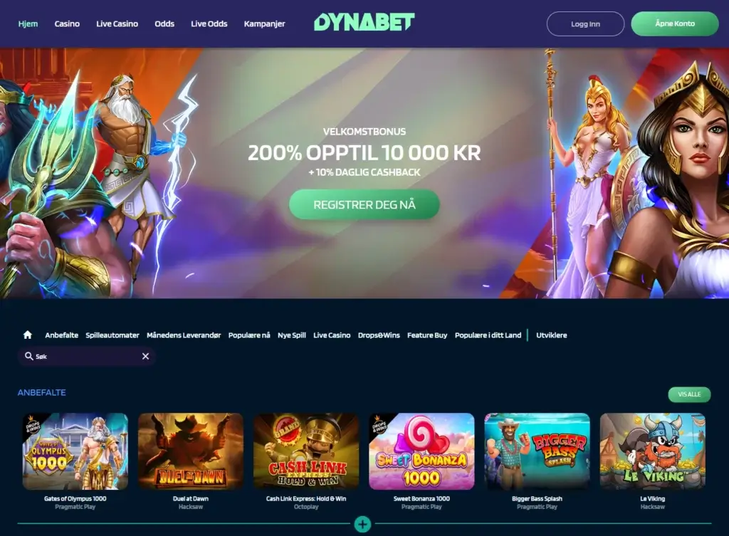 Få 200% opptil 10.000 kr hos Dynabet – Bank ID bekrefter kortinnskuddet på sekunder 