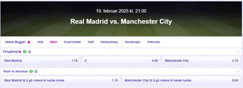 Funbet odds på Champions League 