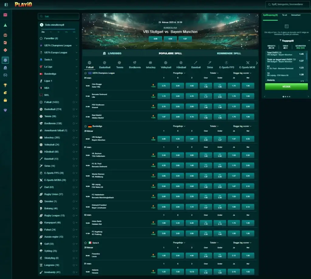 Sportsbetting hos Playio