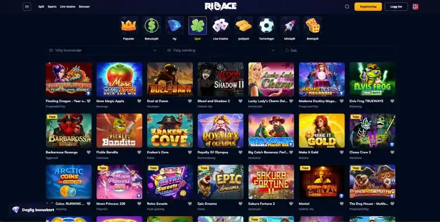 Spilleautomater du finner hos RioAce