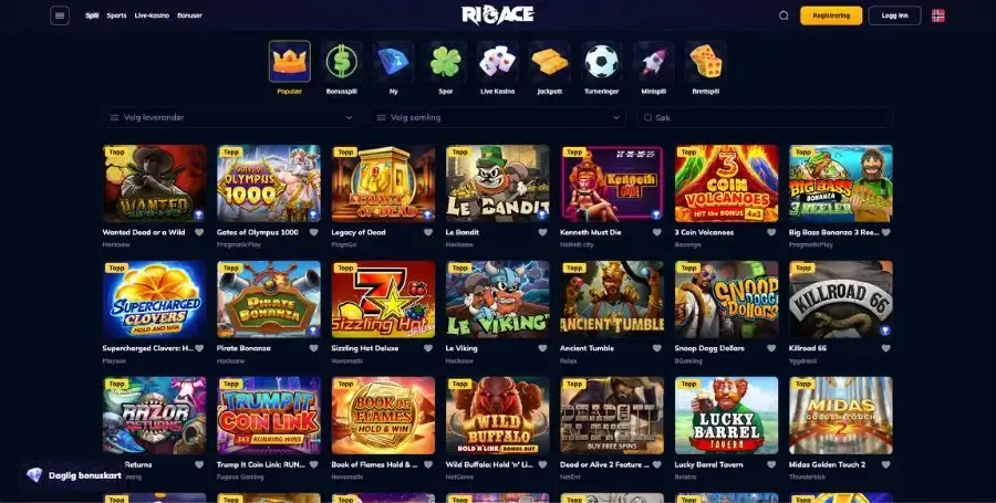 Spillutvalget i casinoet til RioAce